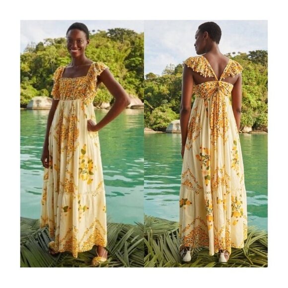 NWT Farm Rio Cashew Cross Back Dress L - Picture 4 of 10